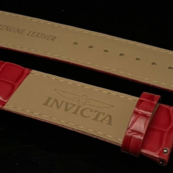 NEW Invicta Red Color Genuine Leather 26MM Replacement Straps - Picture 11 of 12